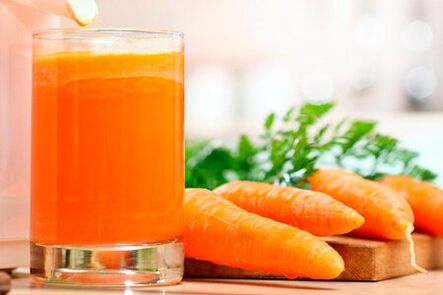 Jugo de zanahoria para lombrices pequeñas.